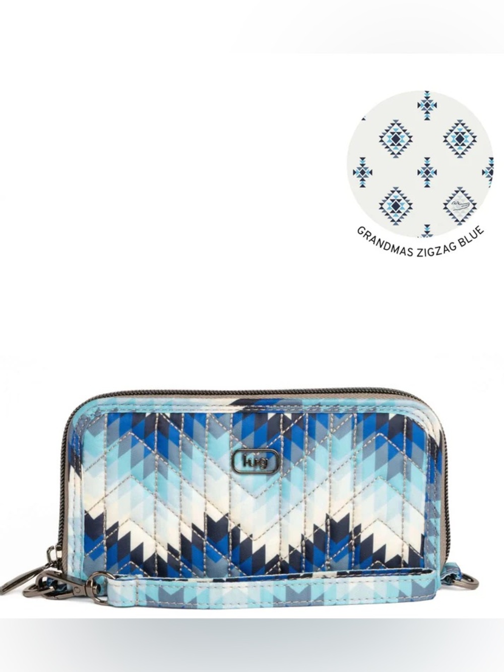 Lug Guild Collection Whirly RFID Wallet - Bargello Mountains Blue